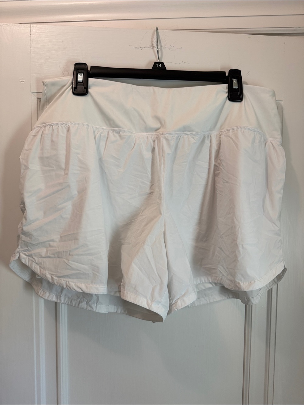 Spyder White Women's Athletic Shorts with Flared Overlay